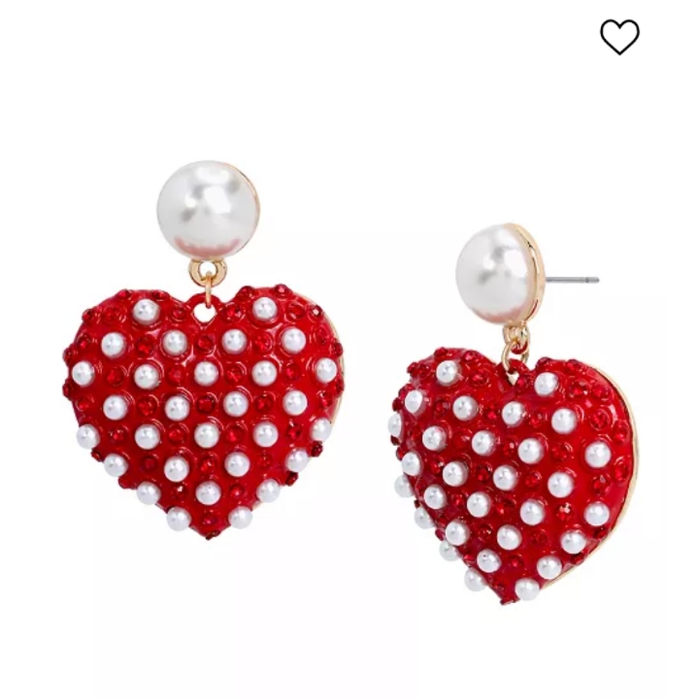BETSEY JOHNSON faux stone imitation pearl drop earrings